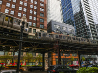 The Chicago 'L' train is seen in Chicago, Illinois, United States, on October 14, 2022.  (