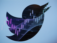 The Twitter logo is seen in this photo illustration in Warsaw, Poland on 21 September, 2022. Twitter management has announced the introducti...