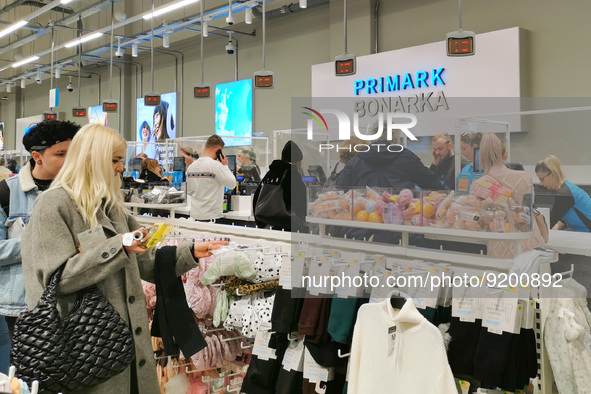 A recently opened Primark store in Bonarka shopping center in Krakow, Poland on November 15, 2022. 