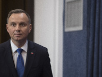Andrzej Duda President of Poland seen during Polish National Security Council in response to shells explosion in Przewodow village in Lubels...