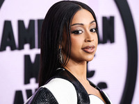 Liza Koshy arrives at the 2022 American Music Awards (50th Annual American Music Awards) held at Microsoft Theater at L.A. Live on November...