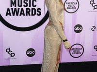 Joan Smalls arrives at the 2022 American Music Awards (50th Annual American Music Awards) held at Microsoft Theater at L.A. Live on November...