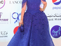  Egyptian actor yousra attends the end of the 44th Cairo International Film Festival at Cairo Opera House on November 22, 2022 in Cairo, Egy...