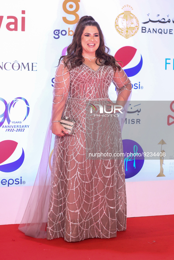  Egyptian actor Injy Wegdan attends the end of the 44th Cairo International Film Festival at Cairo Opera House on November 22, 2022 in Cairo...