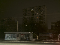Street without electricity after critical civil infrastructure was hit by Russian missile attacks in Kyiv, Ukraine, November 23, 2022 (