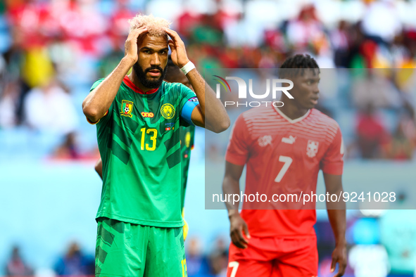 Eric Choupo-Moting (CMR), Breel Embolo (SUI) during the World Cup match between Switzerland vs Cameroon , in Doha, Qatar, on November 24, 20...