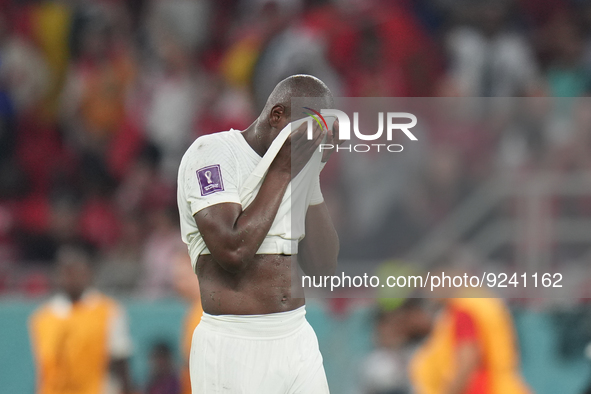 (4) MILLER Kamal of Canada team after lose the match at FIFA World Cup Qatar 2022  Group F football match between Belgium and Canada at the...