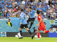 Rodrigo Bentancur , Martin Caceres  during the World Cup match between Uruguay v Korea Republic in Doha, Qatar, on November 24, 2022. (