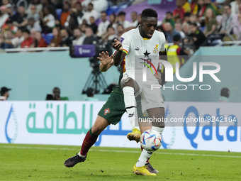 Iñaki Williams Centre-Forward of Ghana and Athletic Bilbao controls the ball during the FIFA World Cup Qatar 2022 Group H match between Port...