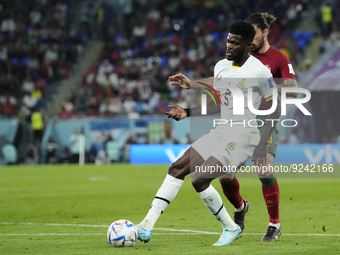 Thomas Partey Defensive Midfield of Ghana and Arsenal FC in action during the FIFA World Cup Qatar 2022 Group H match between Portugal and G...