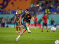 (7) CRISTIANO RONALDO of Portugal team before match at FIFA World Cup Qatar 2022  Group H football match between Portugal and Ghana at Stadi...