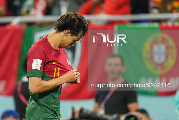 (11) JOAO FELIX of Portugal team celebrate after score second goal during FIFA World Cup Qatar 2022  Group H football match between Portugal...