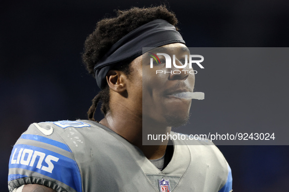 Detroit Lions running back Jamaal Williams (30) walks off the field at the conclusion of an NFL football game between the Detroit Lions and...