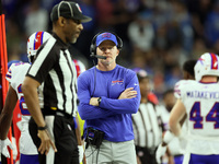 Buffalo Bills head coach Sean McDermott looks on from the sidelines during an NFL football game between the Detroit Lions and the Buffalo Bi...