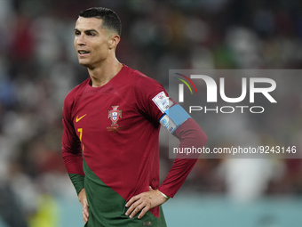 Cristiano Ronaldo Centre-Forward of Portugal lament a failed occasion during the FIFA World Cup Qatar 2022 Group H match between Portugal an...
