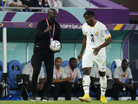 Otto Addo head coach of Ghana gives instructions during the FIFA World Cup Qatar 2022 Group H match between Portugal and Ghana at Stadium 97...