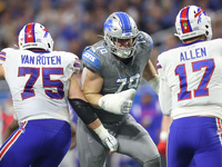 Detroit Lions defensive end John Cominsky (79) is seen during the second half of an NFL football game between the Detroit Lions and the Buff...