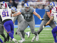 Detroit Lions center Frank Ragnow (77) is seen during the first half of an NFL football game between the Detroit Lions and the Buffalo Bills...