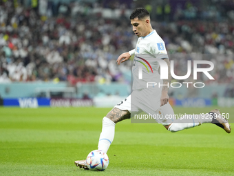 Mathias Olivera Left-Back of Uruguay and SSC Napoli does passed during the FIFA World Cup Qatar 2022 Group H match between Portugal and Urug...