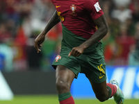 Rafael Leao left winger of Portugal and AC Milan runs with the ball during the FIFA World Cup Qatar 2022 Group H match between Portugal and...