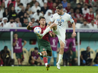 Federico Valverde Central Midfield of Uruguay and Real Madrid and Matheus Nunes central midfield of Portugal and Wolverhampton Wanderers com...