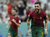 Bruno Fernandes attacking midfield of Portugal and Manchester United celebrates after scoring his sides second goal during the FIFA World Cu...