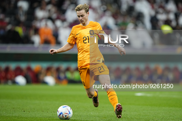 Frenkie de Jong central midfield of Netherlands and FC Barcelona in action during the FIFA World Cup Qatar 2022 Group A match between Nether...