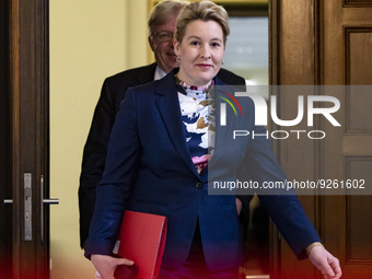 The Governing Mayor of Berlin Franziska Giffey arrives to a press conference at the Red Townhall in Berlin, Germany on November 29, 2022. (
