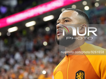 Memphis Depay centre-forward of Netherlands and FC Barcelona prior the FIFA World Cup Qatar 2022 Group A match between Netherlands and Qatar...