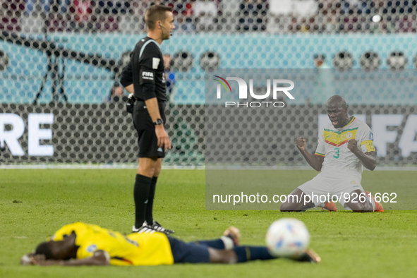 Kalidou Koulibaly , celebration during the World Cup match between Ecuador vs Senegal in Doha, Qatar, on November 29, 2022. 