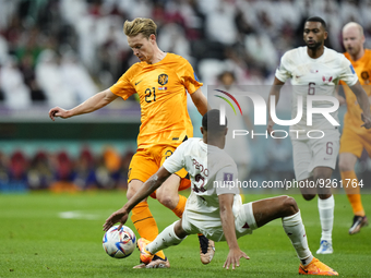 Frenkie de Jong central midfield of Netherlands and FC Barcelona in action during the FIFA World Cup Qatar 2022 Group A match between Nether...