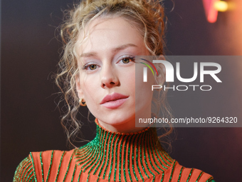 Actress Ester Exposito attends to 'Venus' photocall in Madrid on November 30, 2022 in Madrid, Spain. (