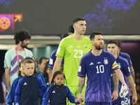 Lionel Messi right winger of Argentina and Paris Saint-Germain prior the FIFA World Cup Qatar 2022 Group C match between Poland and Argentin...