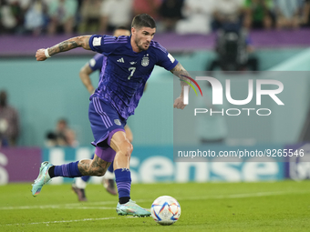 Rodrigo de Paul central midfield of Argentina and Atletico de Madrid in action during the FIFA World Cup Qatar 2022 Group C match between Po...