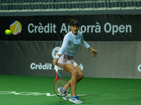 Tatjana Maria of Germany in action against Victoria Jiménez Kasintseva of Andorra during the Credit Andorra Open Women's Tennis Association...