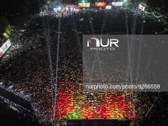 Match between Argentina and Poland on a big screen, the Dhaka University area, on December 1, 2022.
 