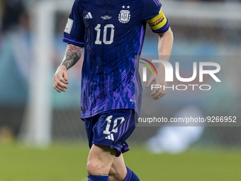 Lionel Messi (ARG) during the World Cup match between Poland vs Argentina in Doha, Qatar, on November 30, 2022. (
