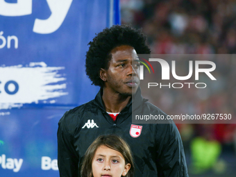 Carlos Sanchez of Independiente Santa Fe before the match on matchday 6 of the semifinal round of the BetPlay League between Independiente S...