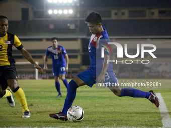 Football team Philippine Azkals playing against the Tigers of Malaysia during the highly anticipated international friendly game  in Cebu Ci...