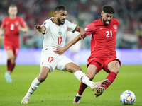 Sofiane Boufal left winger of Morocco and Angers SCO and Jonathan Osorio Central Midfield of Canada and Toronto FC compete for the ball duri...