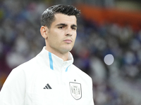 Alvaro Morata centre-forward of Spain and Atletico de Madrid prior the FIFA World Cup Qatar 2022 Group E match between Japan and Spain at Kh...