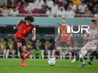 (6) WITSEL Axel of team Belgium battle for possession with (10) MODRIC Luka of team Croatia during the FIFA World Cup Qatar 2022 Group F mat...