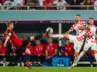 (7) DE BRUYNE Kevin of team Belgium battle for possession with (11) BROZOVIC Marcelo of team Croatia during the FIFA World Cup Qatar 2022 Gr...