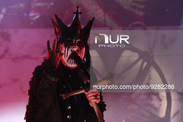 December 04, 2022, Toluca, Mexico: Lead vocalist King Diamond of the Danish heavy metal band Mercyful Fate performs on stage during  the thi...