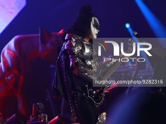 December 04, 2022, Toluca, Mexico: Gene Simmons integrant of the Kiss American rock band   performs on stage during  the third day of the He...