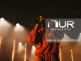 Little Simz on stage during the Music Concert Little Simz - 2022 Live Tour Italy on December 05, 2022 at the Fabrique in Milan, Italy (