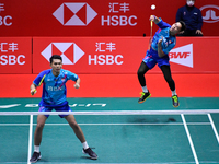Fajar ALFIAN and Muhammad Rian ARDIANTO of Indonesia compete in the Men's Doubles against Takuro HOKI and Yugo Kobayashi of Japan on two one...