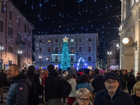 A general view of the Christmas light switch-on in Rieti on 8 December 2022.  (