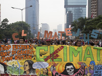 Thousands of Participants take part in Climate March action at Sudirman-Thamrin Street Jakarta, on November 29, 2015. The action is part of...