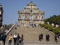 A General view Showing the Ruins of St. Paul's on December 29, 2022 in Macau, China. (